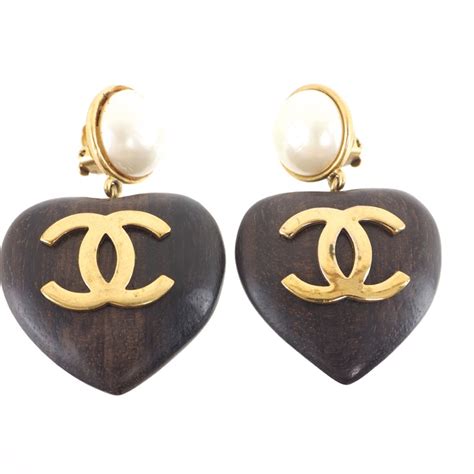 chanel wood box|chanel wood heart earrings.